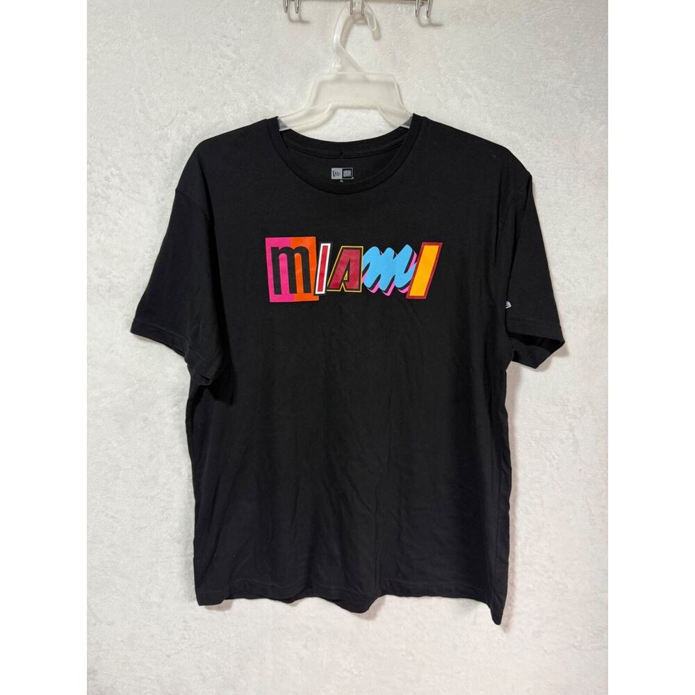 New Era NBA Miami Heat City Edition Logo Black Shirt Size XL